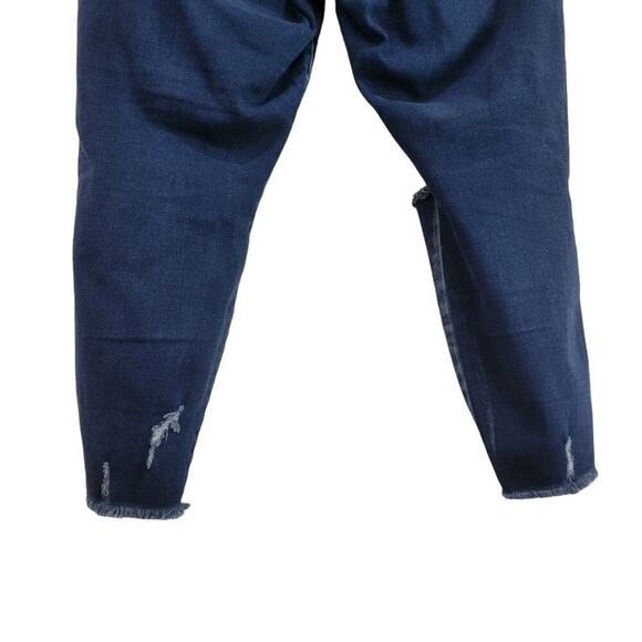 Kancan Plus Size Skinny Curvy High‎ Rise Button Fly Frayed Raw Hem Jeans Size 14 - Picture 8 of 10